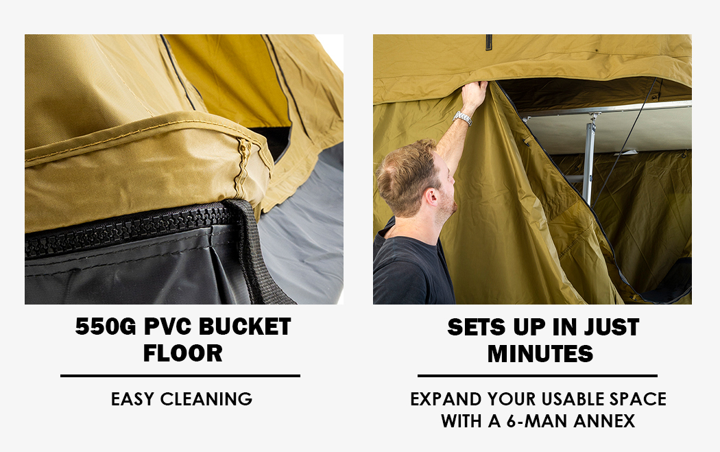 Adventure Kings Tourer Roof Top Tent 6 Person Annex ONLY Fully